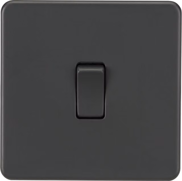 Knightsbridge Screwless 10AX 1G 2-Way Switch in Anthracite, 230V IP20