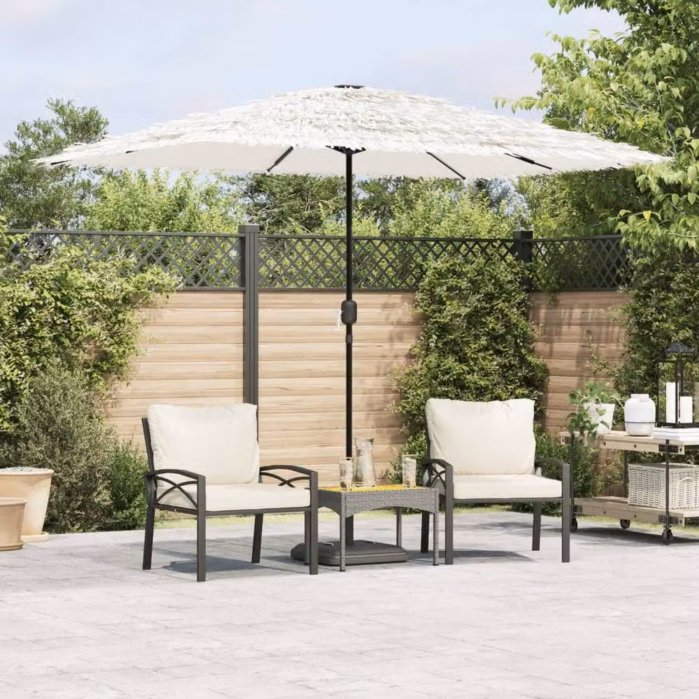Berkfield Home Garden Parasol in White with Steel Pole, W/D/H: 300 x 200 x 250 cm – 2