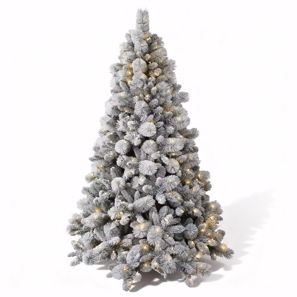 Shatchi 8ft Helsinki Christmas Tree in Green with Warm White LEDs – 3