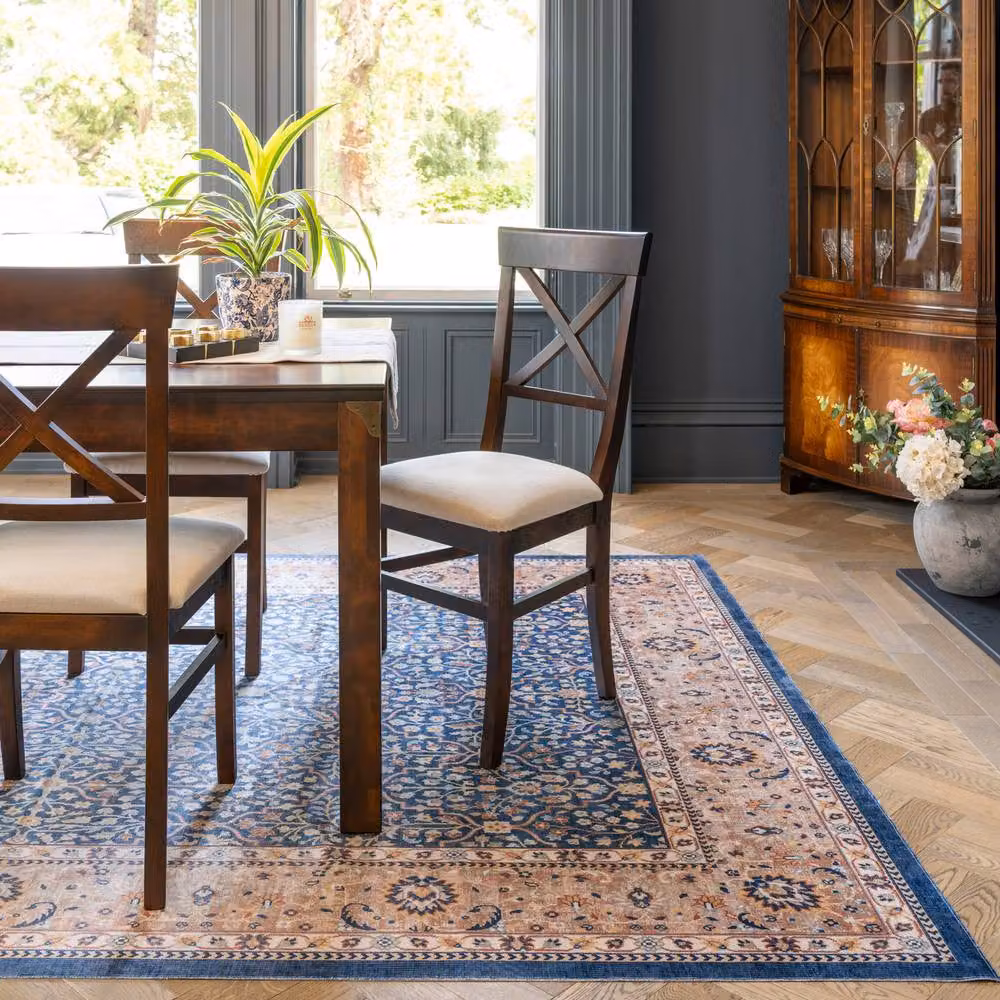 Kukoon Blue and Beige Traditional Persian Oriental Area Rug, W: 80 cm, L: 300 cm – 2