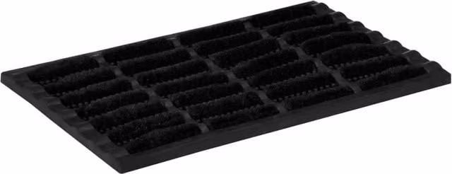 Berkfield Home Rectangular Door Mat, Black, W/D: 60 x 40 cm, Rubber and Coir – 1