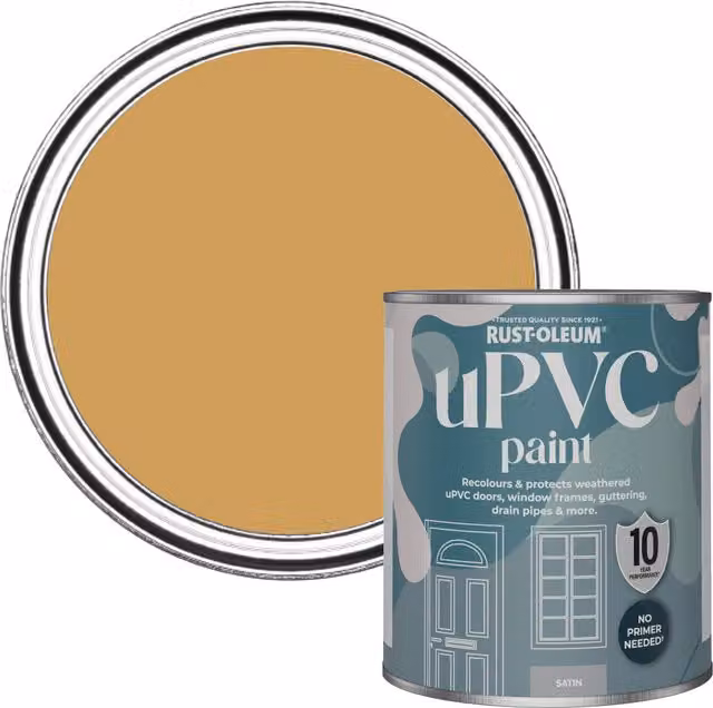 Rust-Oleum Satin Finish UPVC Paint in Yellow, 0.75 l