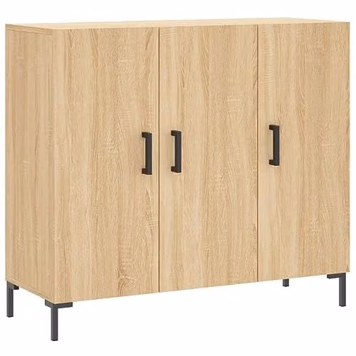 vidaXL Modern Sideboard in Sonoma Oak Brown, W/D/H: 90 x 34 x 80 cm – 1