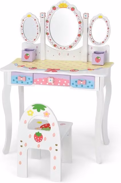 Costway Kids Vanity Set in White