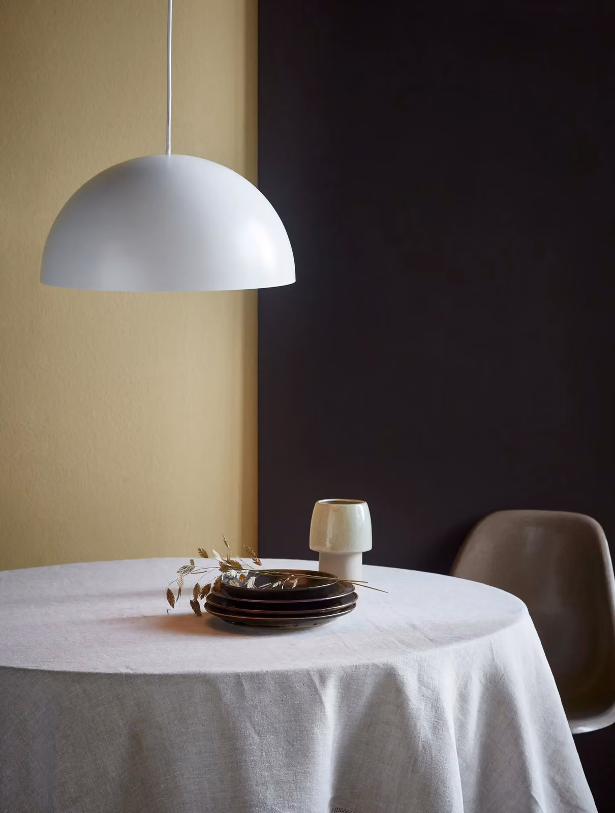 Nordlux Scandinavian White Metal Dome Pendant Light for Dining Rooms, E27, Diameter: 40 cm – 2