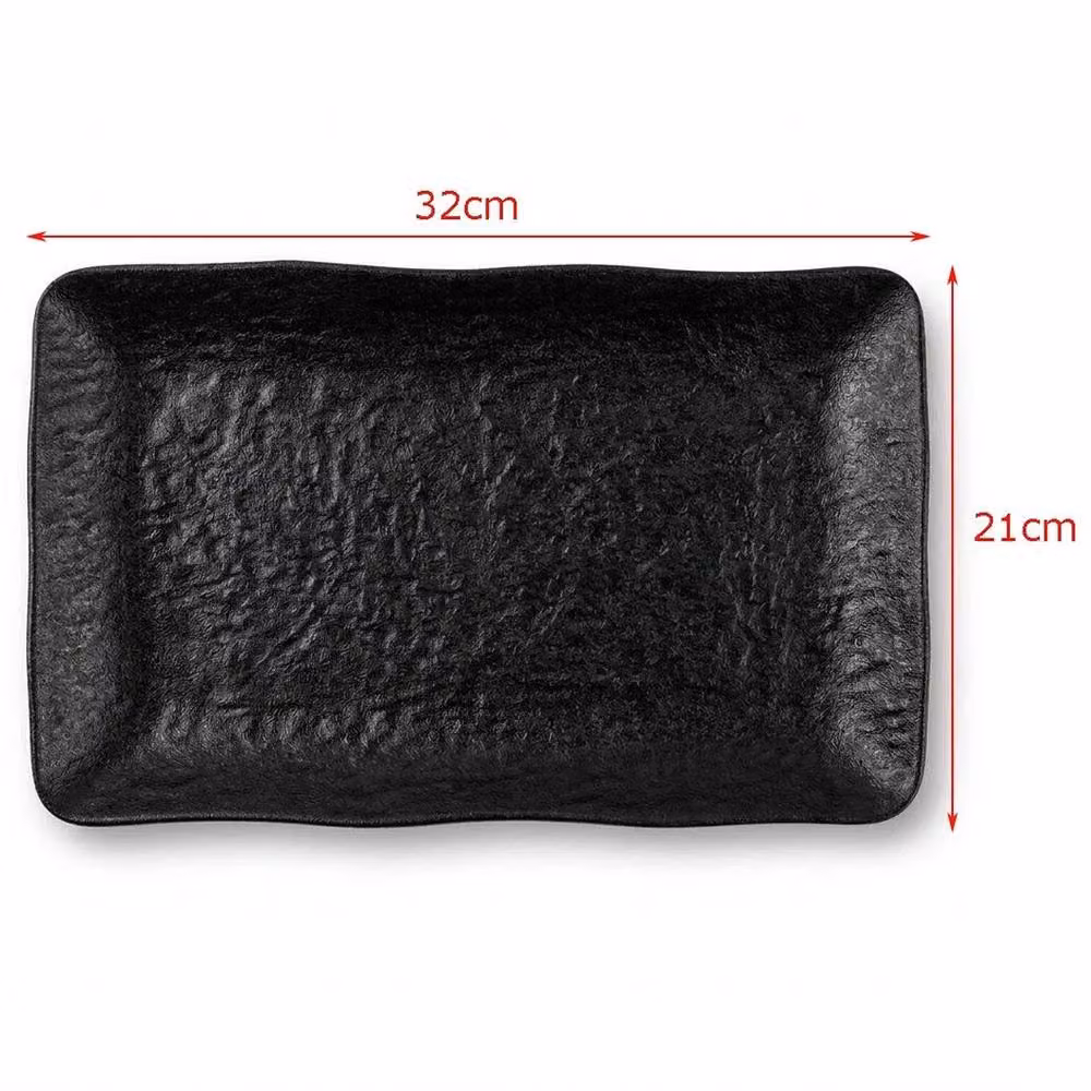 NESTLUNE Black Rectangle Dinner Plate, W: 32 cm, D: 21 cm – 2
