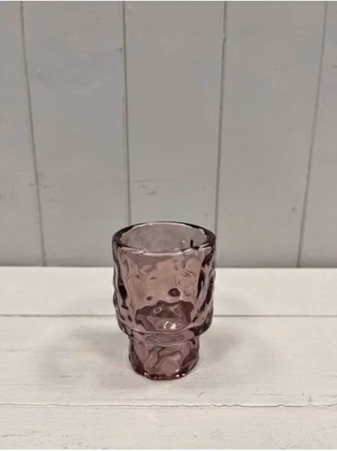 KDMD Large Amethyst Textured Glass Tealight Candle Holder in Purple
