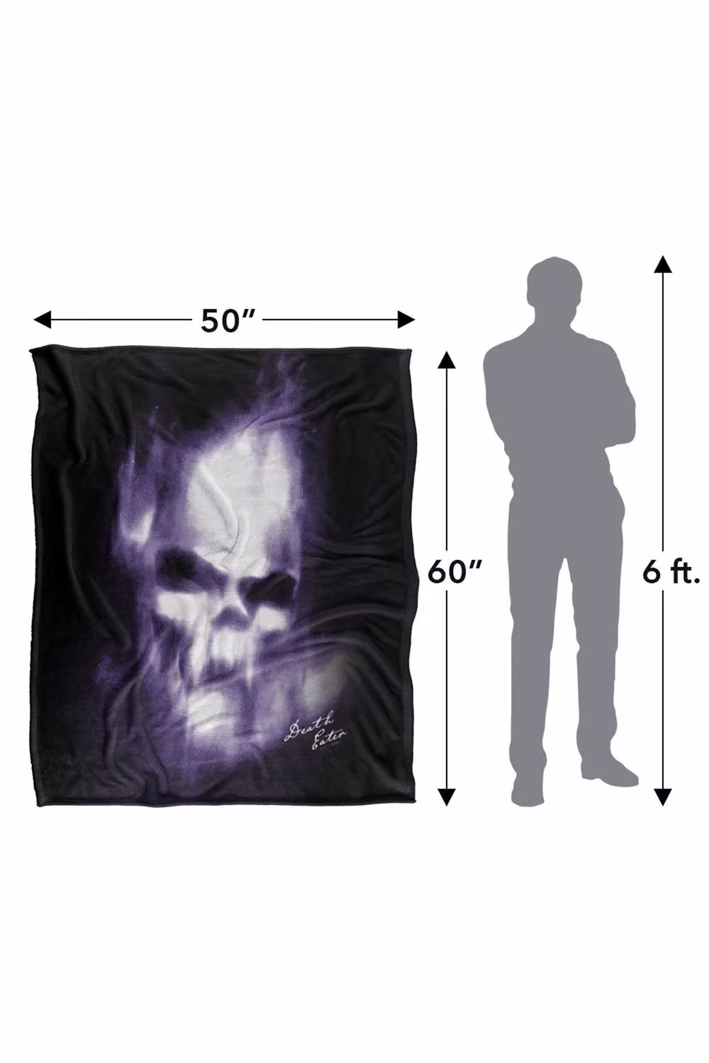 Warner Bros. Harry Potter Death Eater Skull Super Soft Fleece Throw Blanket, Multicolour – 6