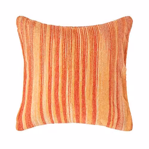 Homescapes Orange Tie and Dye Cotton Chenille Square Cushion Cover W/D/H: 60 x 60 x 60 cm