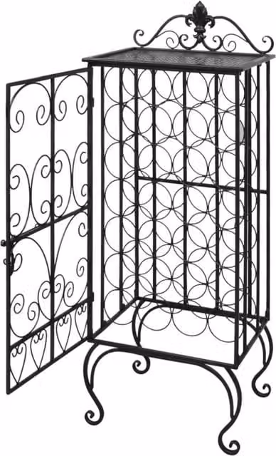 Berkfield Home Metal Wine Rack for 28 Bottles in Matt Black