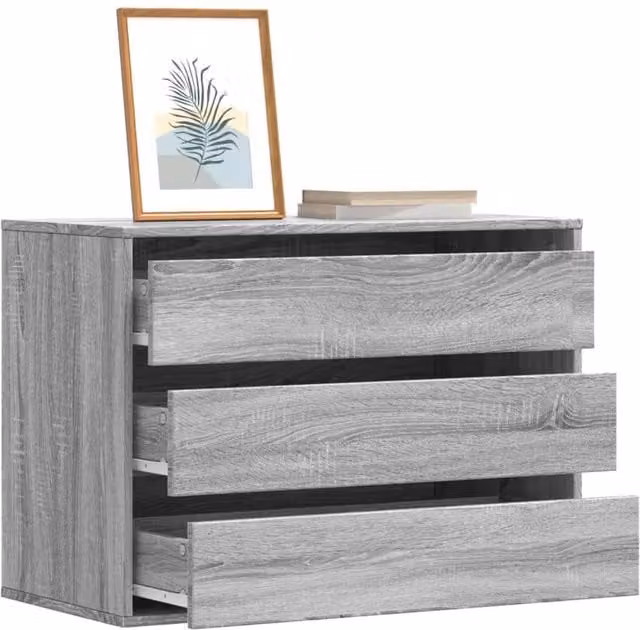 Berkfield Home Corner Chest of Drawers in Grey Sonoma, W/D/H: 80 x 41 x 58 cm