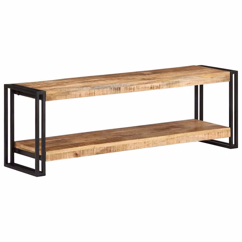 Berkfield Home Industrial TV Cabinet in Brown Rough Mango Wood, W/D/H: 120 x 30 x 40 cm – 2