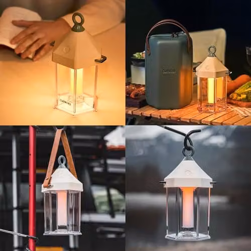 Claymore Cabin Lantern in Beige - Rechargeable Portable Outdoor Garden Lamp with 640 Lumens and Touch Control – 6