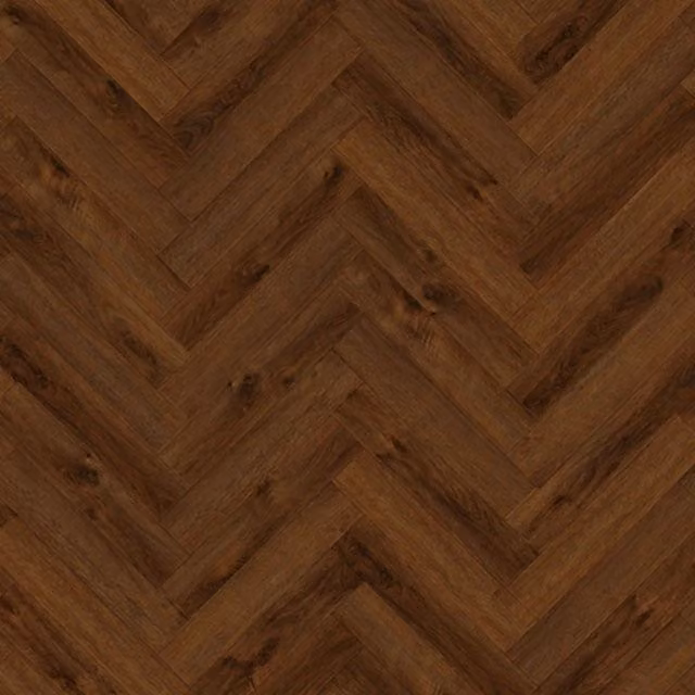 AlvHer Wood Effect Herringbone Luxury Vinyl Tile Glue Down LVT, 2.5mm, Brown and Grey