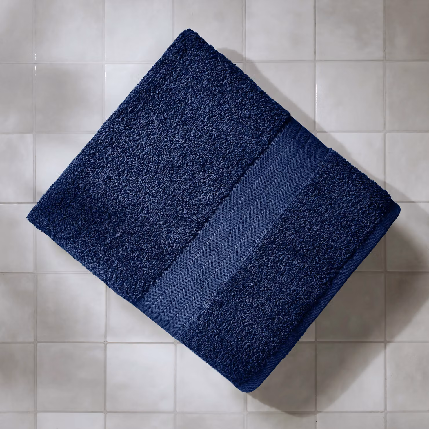 OHS 4 Pack of Blue 100% Cotton Terry Bathroom Hand Towels, W/D/H: 50 x 50 x 50 cm – 3