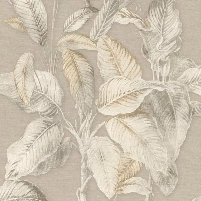 Rasch Boho Palm Leaf Botanical Vinyl Wallpaper in Beige – 1