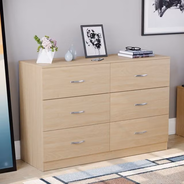 Home Discount Vida Designs Riano 6 Drawer Chest of Drawers in Brown and Beige – 1