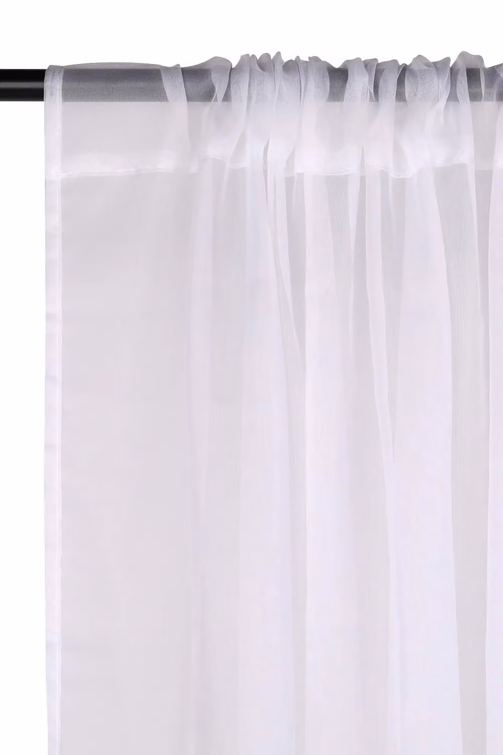 Neel Blue Semi-Transparent Voile Curtain Pair in White and Blue, 2 Panels, Width: 142 cm, Drop: 183 cm – 2