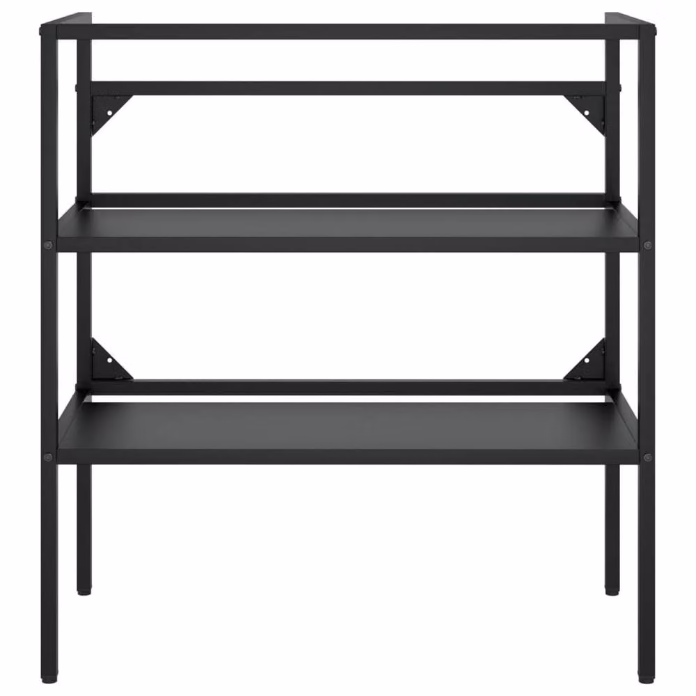 Berkfield Home Black Matt Metal Freestanding Bathroom Washbasin Frame W/D/H: 79 x 38 x 83 cm – 3