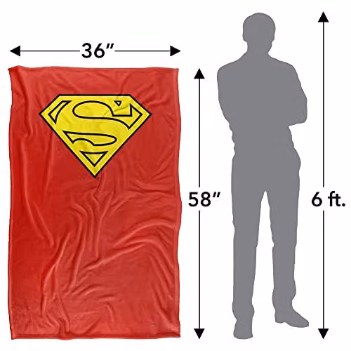 Warner Bros. Superman Cape Logo Super Soft Fleece Throw Blanket, Multicolour, W: 91 cm, D: 147 cm – 4