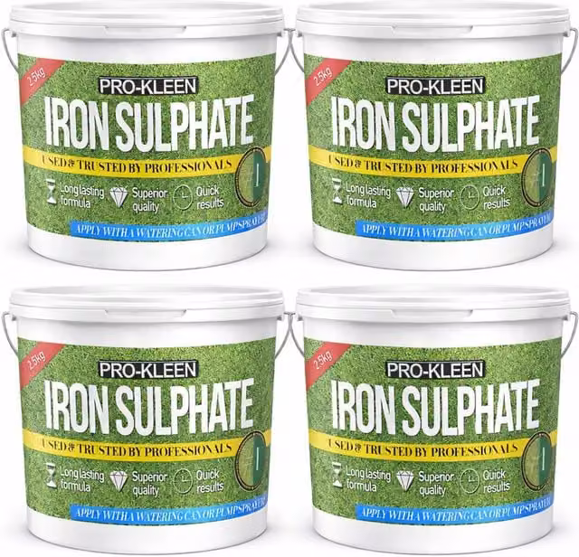 ProKleen Iron Sulphate Lawn Tonic Plant Feed, Green, 4 x 2.5kg