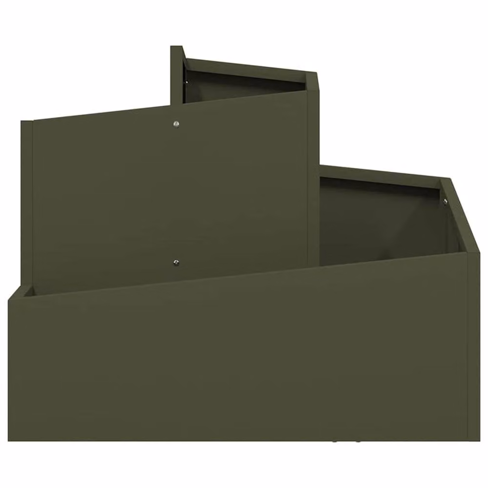 Berkfield Home Stackable Metal Planter Tub, Green, W/D/H: 60.0 x 50.0 cm – 3