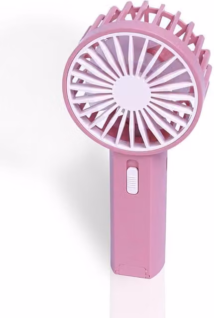 mysmartbuy Mini USB Rechargeable Handheld Fan with 2 Speeds and Strap, Pink – 1