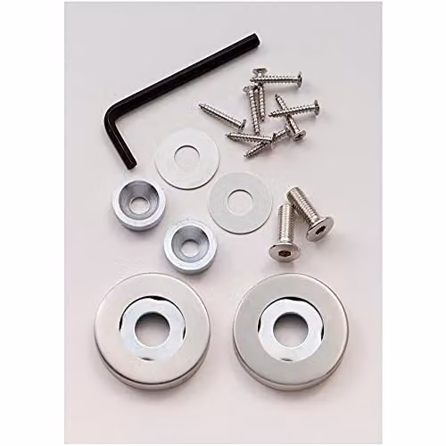 Loops Satin Brushed Stainless Steel Pull Handle Rose Pack with Concealed Fixings, Silver, W: 52 mm, D: 8 mm
