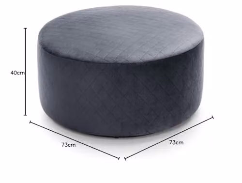 Abakus Direct Solero Velvet Swivel Footstool, Grey, Diameter: 73 cm, H x W x D: 40 x 73 x 40 cm – 2
