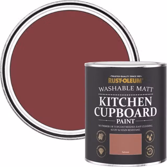Rust-Oleum Salmon Kitchen Cupboard Paint in a Matt Water-Based Finish, 750ml