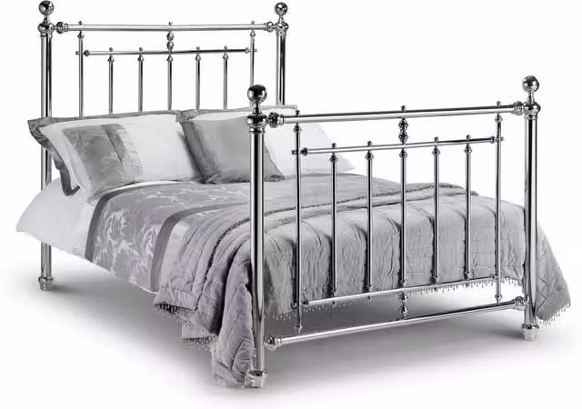 Julian Bowen Empress Double Metal Bed Frame in Silver