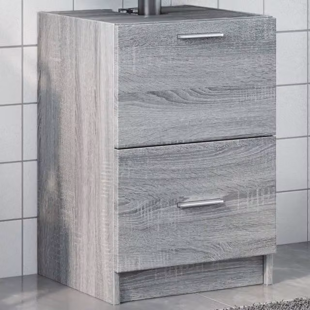 Berkfield Home Sink Cabinet in Grey Sonoma, W/D/H: 40 x 37 x 59 cm