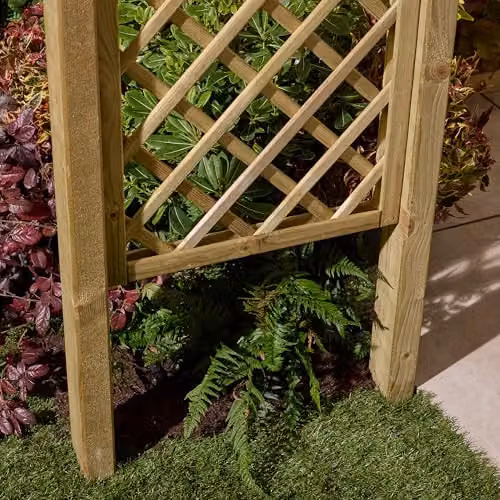 Rowlinson Charlbury Timber Garden Arch in Brown, W: 134 cm, D: 72 cm, H: 219 cm – 2