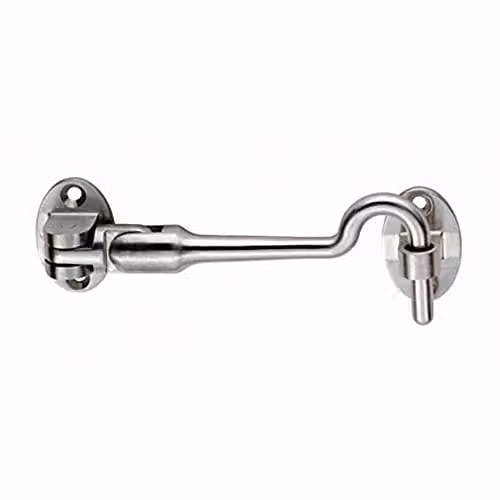 Loops Silent Pattern Cabin Hook and Eye in Brushed Satin Stainless Steel, 150mm Arm