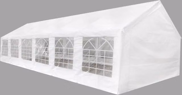 Berkfield Home White Party Tent with Windows and Steel Frame, W: 12 m, D: 6 m – 1