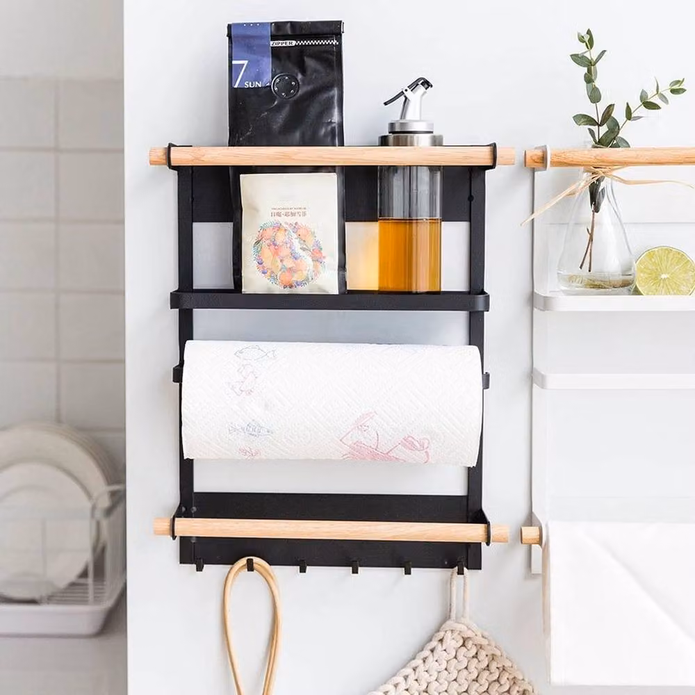 FORGEVIO Black Metal Kitchen Storage Spice Rack – 4
