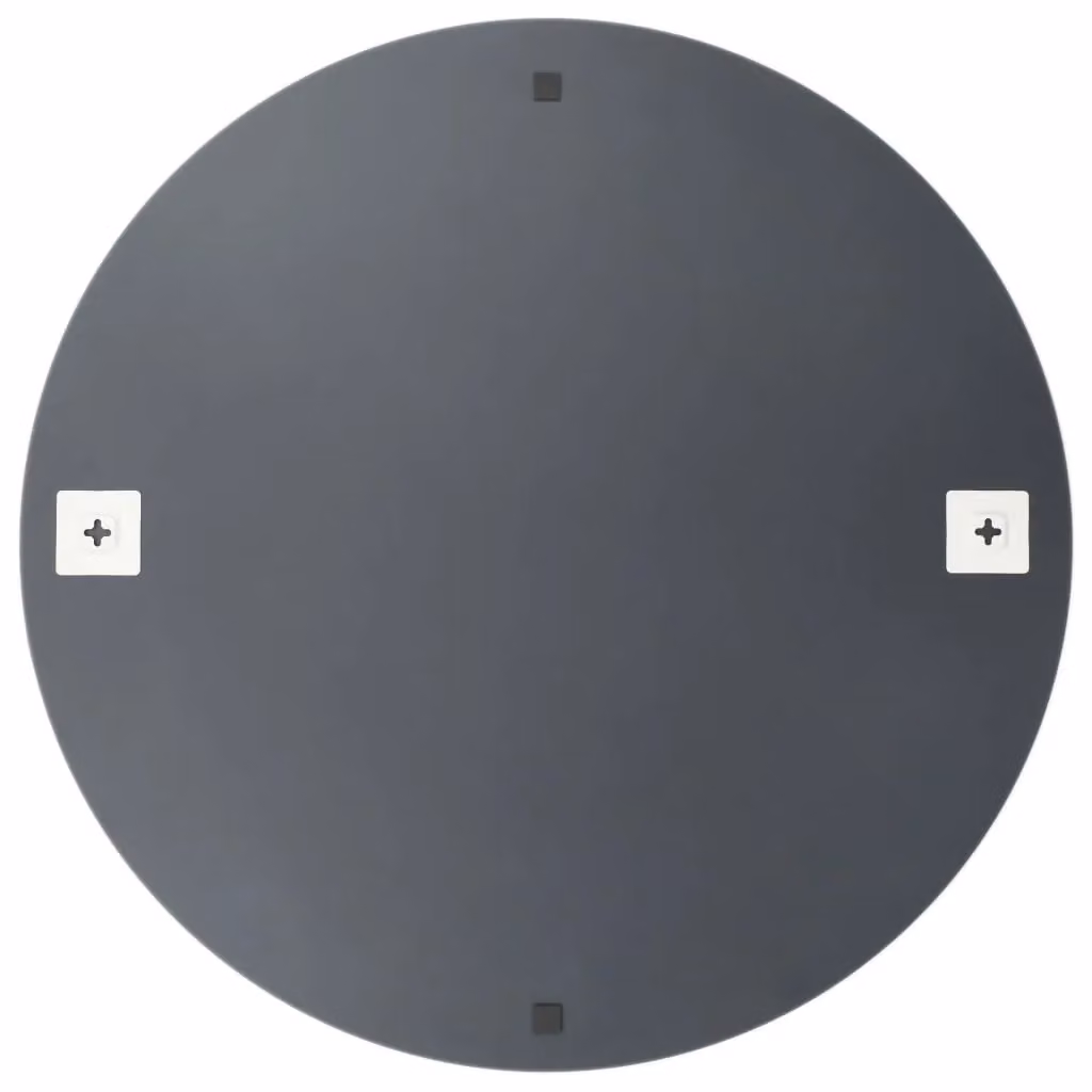 Berkfield Home Round Glass Wall Mirror with LED Lights in Silver – 2