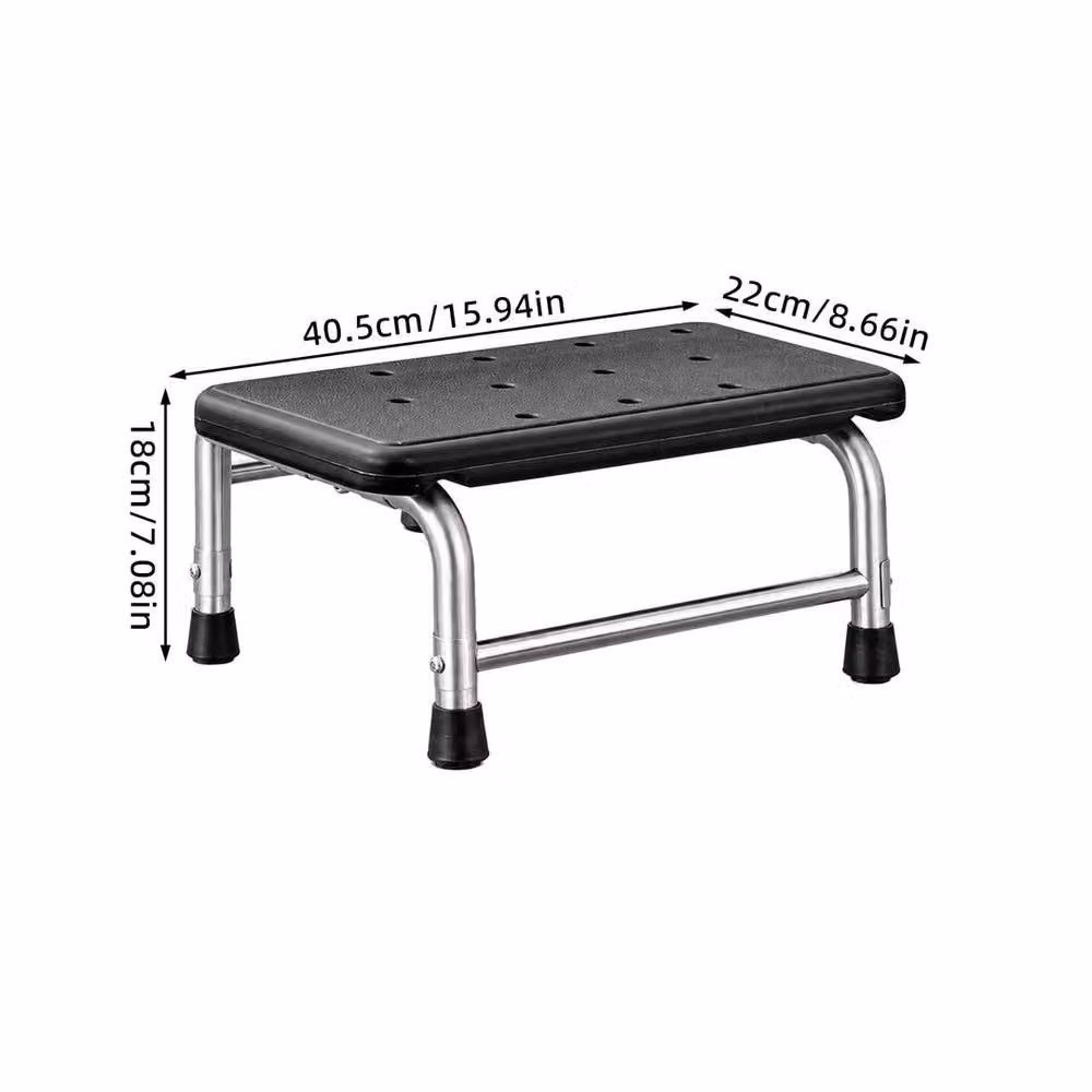 KORVIXA Non-Slip Metal Shower Step Stool in Matt Black – 2