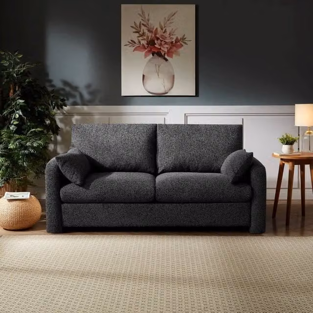 Artemis Home Shorewood 2 Seater Fabric Sofa in Anthracite Grey