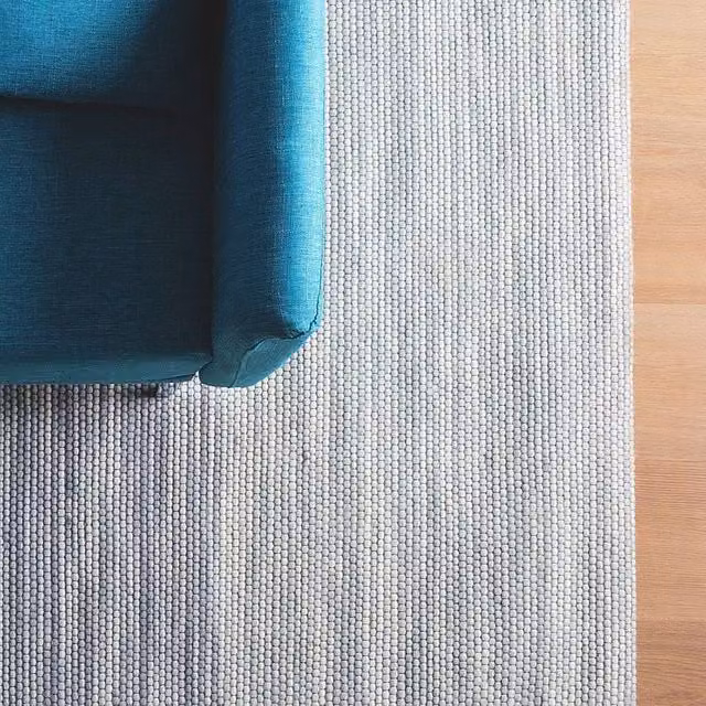 Wyld and Coco Home Grey Modern Handwoven Wool and Polyester Rectangular Rug, W: 140 cm, L: 200 cm
