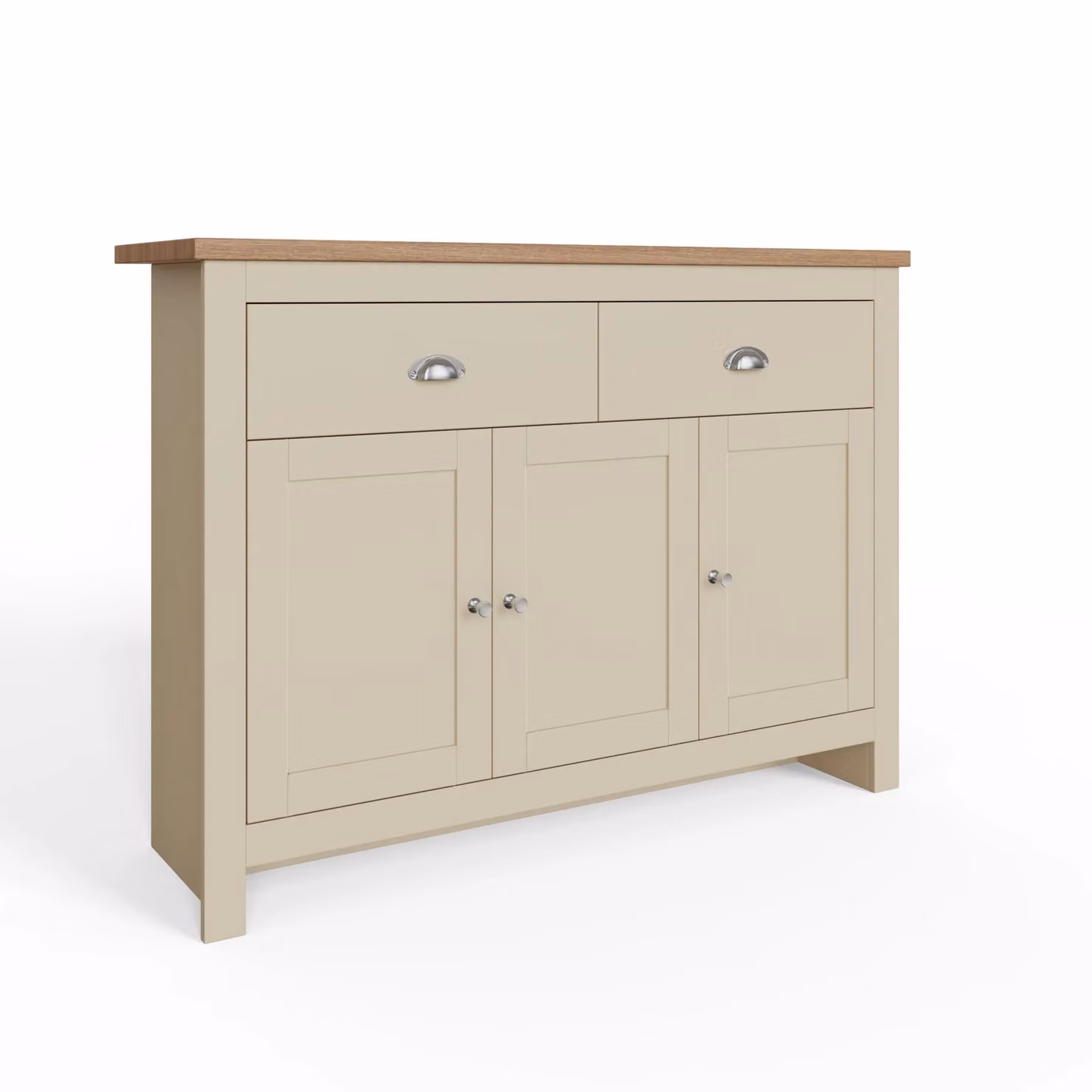 GFW Lancaster Cream and Oak 3 Door 2 Drawer Large Sideboard – 2