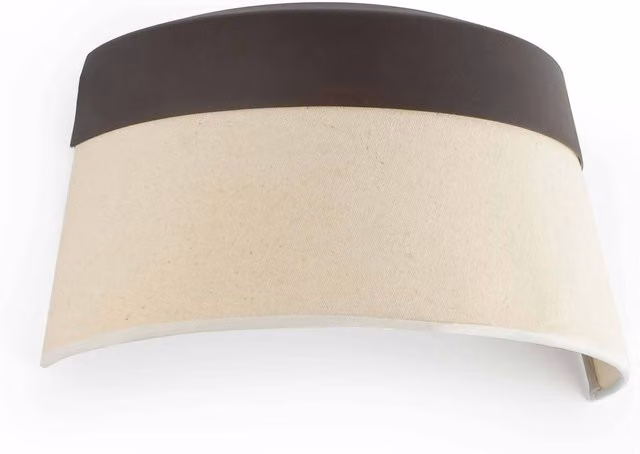 Faro Sac 2 Light Indoor Up and Down Wall Light in Brown and Beige with E14 Fabric Dome