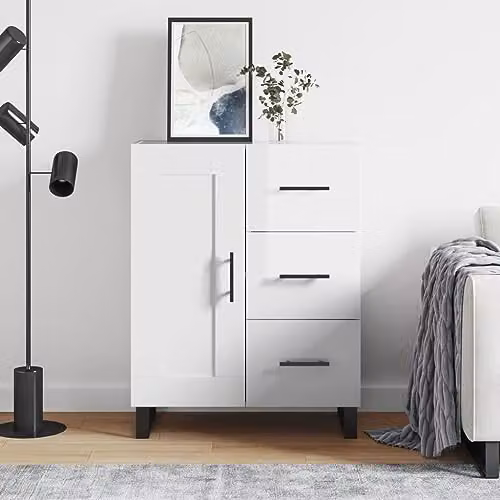 vidaXL Modern Glossy White Sideboard W/D/H: 69.5 x 34 x 90 cm – 2