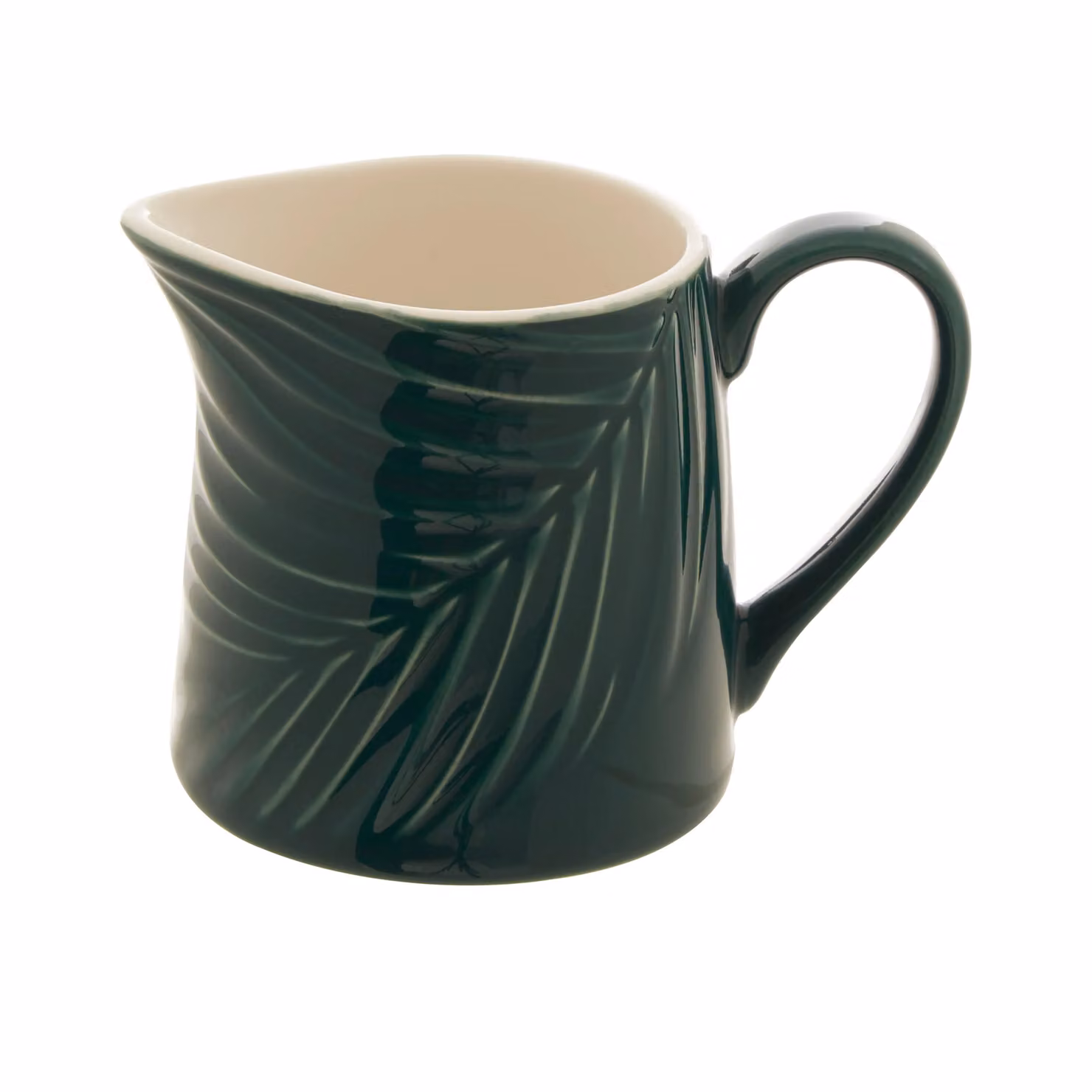 Orsina Ceramic Milk Jug in Green with Floral Embossed Detailing – 2