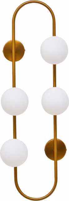 Orsina Four Bulb Minimalist Oval Wall Sconce with White Glass and Gold Brass Metal Frame