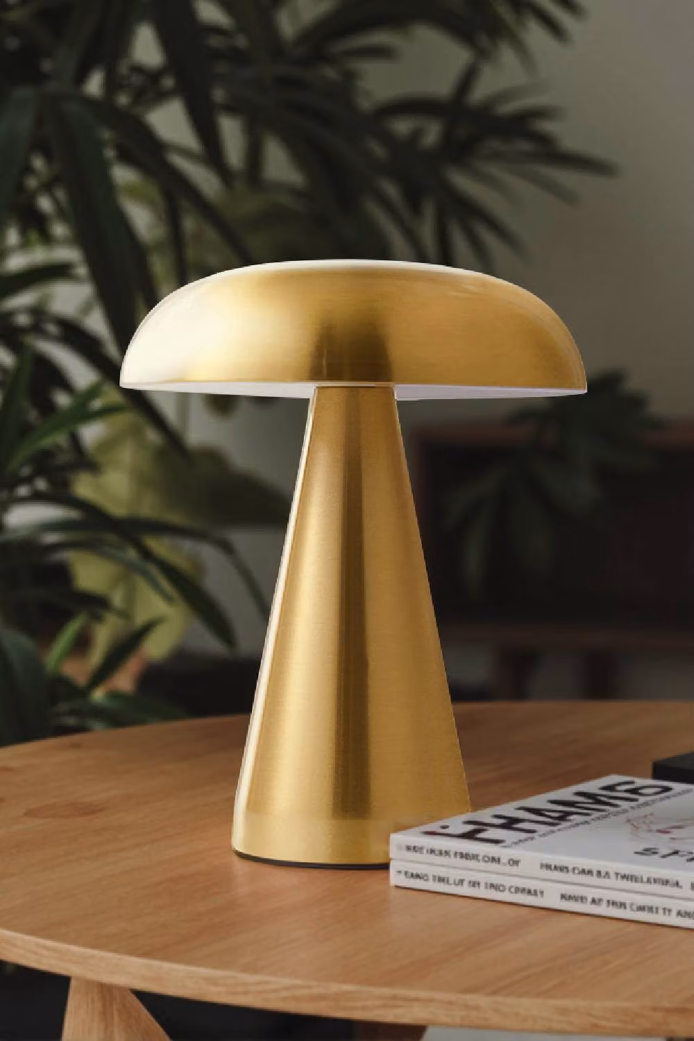 H&O Direct Mushroom Shape Rechargeable Dimmable Table Lamp in Gold – 4