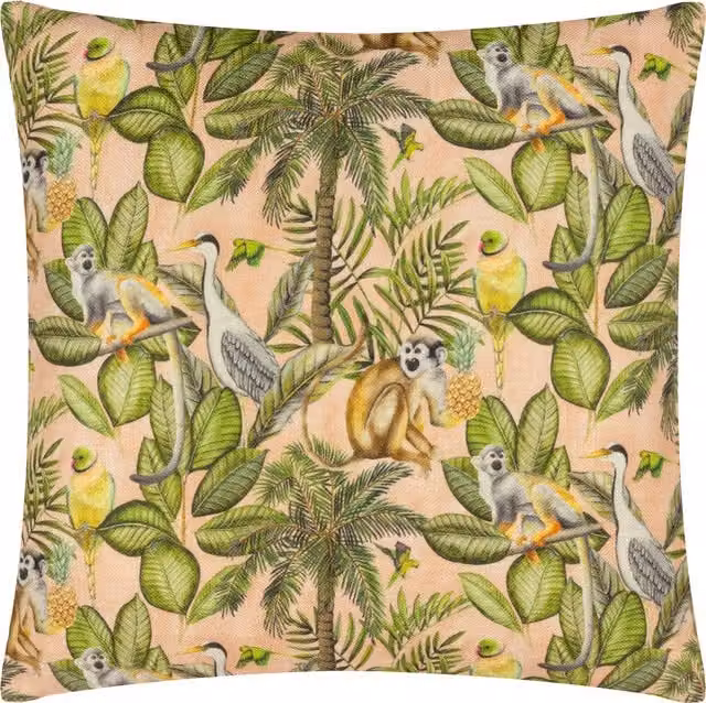 Valera Tomai Jungle Tropical Floral Square Cushion in Multicolour Polyester
