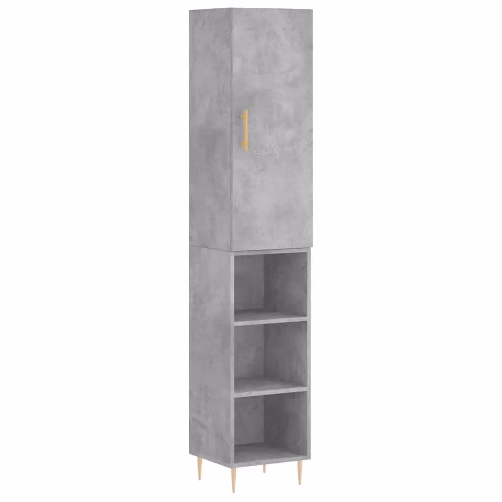 Berkfield Home Highboard in Concrete Grey, H 180 x W 34.5 x D 34 cm – 2