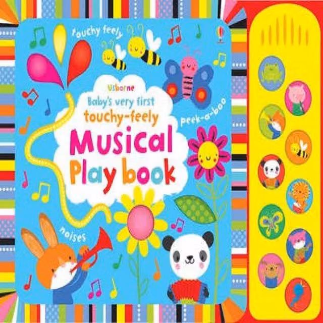 Fiona Watt Baby's Very First Touchy-Feely Musical Playbook Board Book, Multicolour