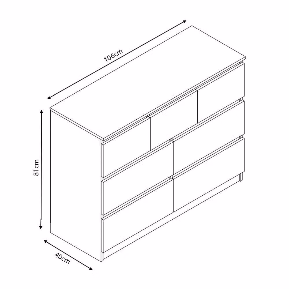 LUXURY LIFE Olivia Gloss 7 Drawer Chest of Drawers in White – 2